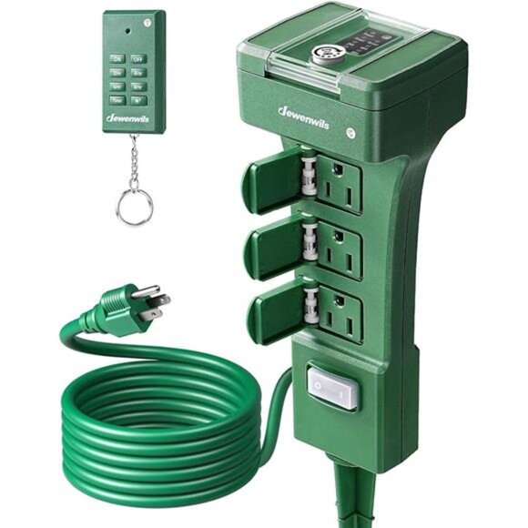 Outdoor Power Stake Timer Waterproof, 100FT Range Remote Control Outlet Timer - Picture 8 of 8